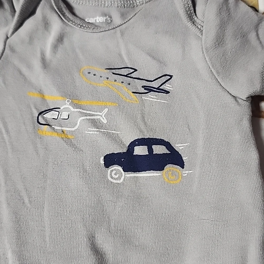 Carter's 2pk transportation onesies sz 3 mon